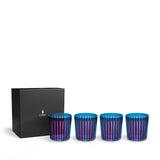 Prism Double Old Fashioned Glasses - Blue (Set of 4)