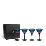 Prism Martini Glasses - Blue (Set of 4)