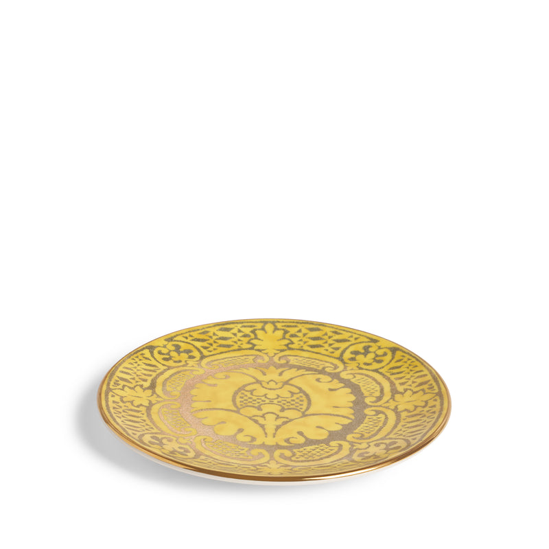 Fortuny Orsini Yellow Dessert Plates (Set of 4)