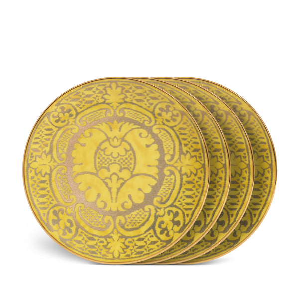 Fortuny Orsini Yellow Dessert Plates (Set of 4)