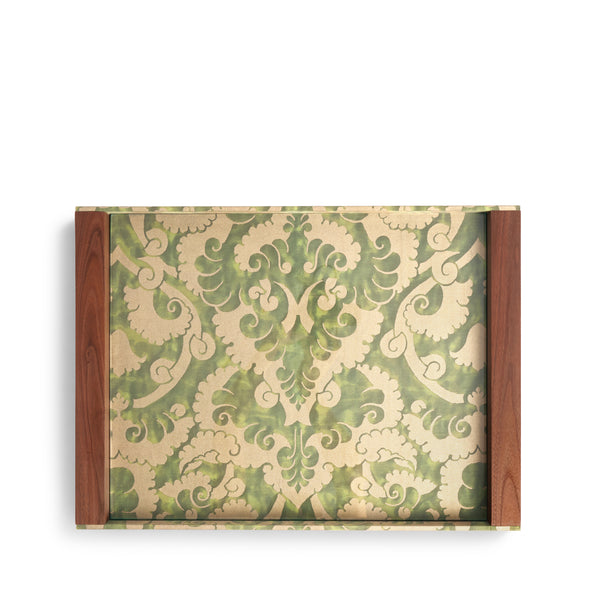 Fortuny Rectangular Tray - Laotze - Deep Jade + Gold