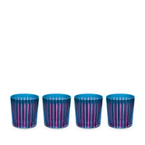 Prism Double Old Fashioned Glasses - Blue (Set of 4)