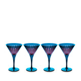 Prism Martini Glasses - Blue (Set of 4)