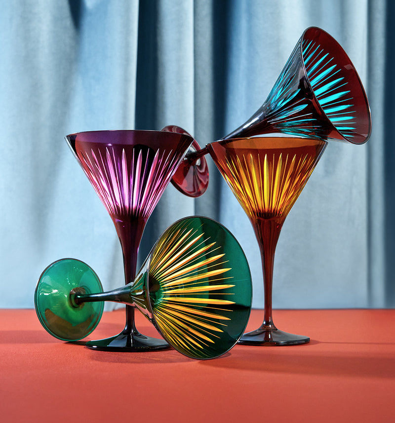 Prism Martini Glasses - Assorted (Set of 4)