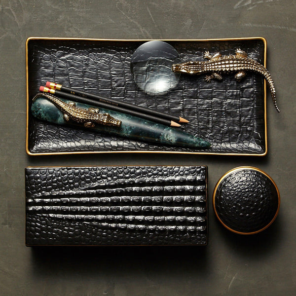 Crocodile Rectangular Tray - Medium - L'OBJET