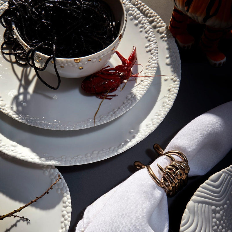 Haas Mojave Cereal Bowl - White + Gold - L'OBJET
