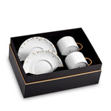 Set of Two Haas Mojave Tea Cup + Saucer in Gold Features Bold Artistry - Reminiscent of the Mojave Desert