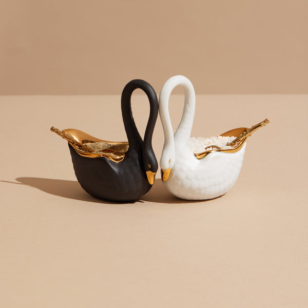 Swan Salt Cellar - White