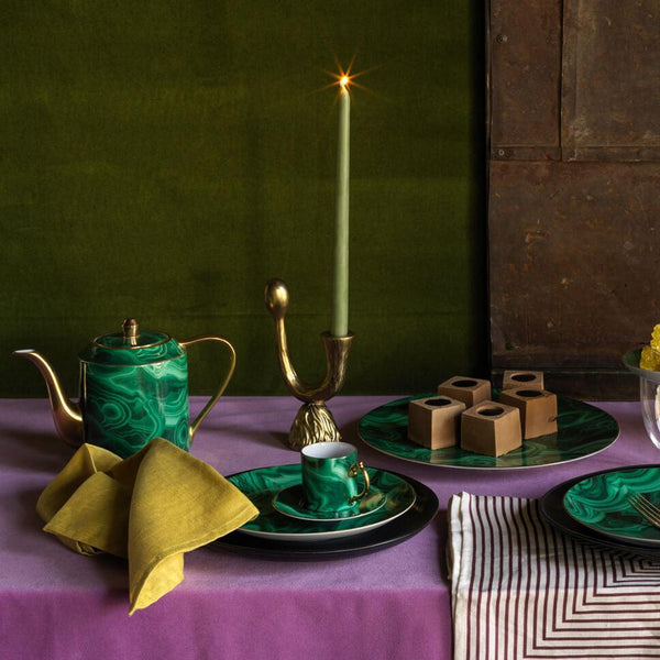 Malachite Canape Plates (Set of 4) - L'OBJET