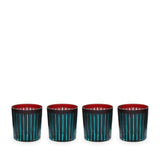 Prism Double Old Fashioned Glasses-Bordeaux (Set of 4) - L'OBJET